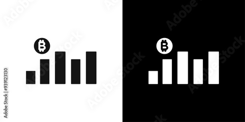 Bitcoin Evolution icon Flat vector set outline