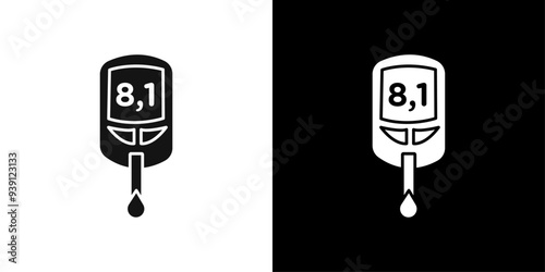 blood glucose icon Flat vector set outline