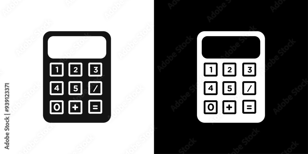 Calculator icon Flat vector set outline Calculator icon Flat vector set outline