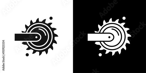 Bucket wheel excavator icon Flat vector set outline