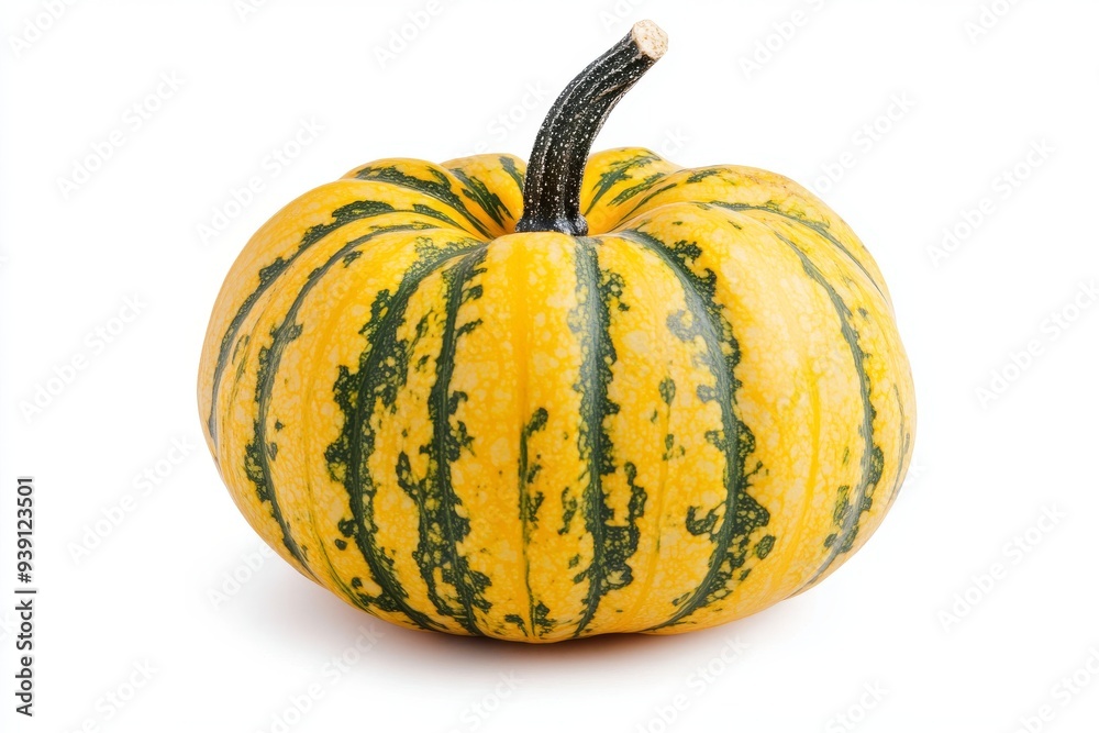 Pumpkin featured on a white surface Pumpkin featured on a white surface