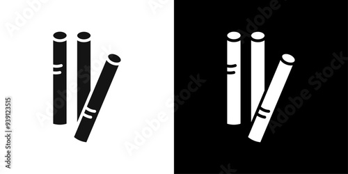 Chalk icon Flat vector set outline