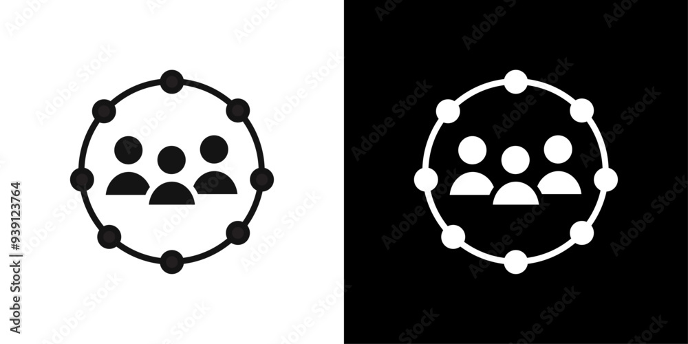 Fototapeta premium community icon Flat vector set outline