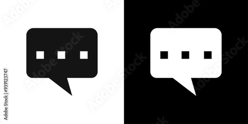 Comment icon Flat vector set outline