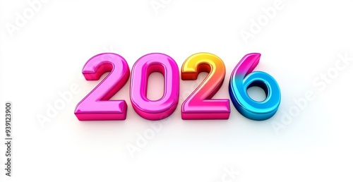 Happy New Year 2026 3D Text Effect