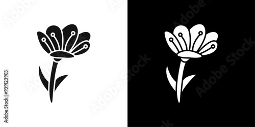 Crocus Icon Flat vector set outline