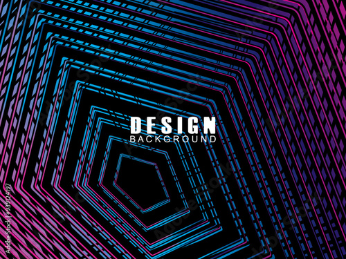 Futuristic abstract technology shining rainbow light lines with modern lines pattern black background. Vector minimal line background with text for social media covers, headers, etc.