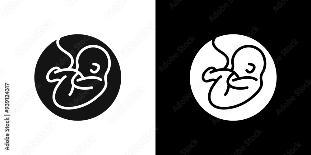 Embryo Child icon Flat vector set outline Embryo Child icon Flat vector set outline
