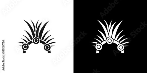 Headdress Brazil icon Flat vector set outline