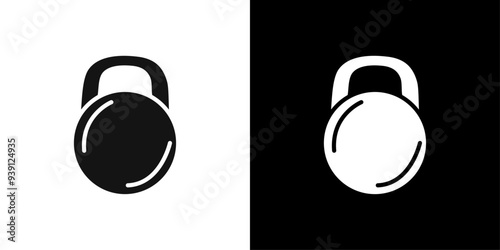 kettlebell icon Flat vector set outline