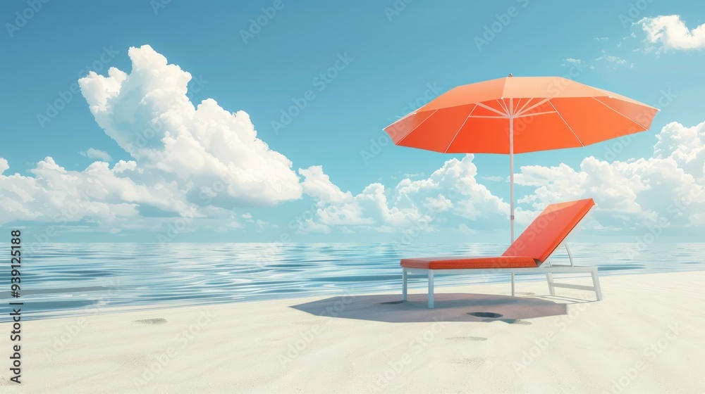 Image of beach chairs with umbrellas for relaxing On summer vacation on the beach by the sea Warm summer day on holiday Vector illustration Image of beach chairs with umbrellas for relaxing On summer vacation on the beach by the sea Warm summer day on holiday Vector illustration