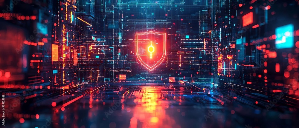 An abstract representation of a digital fortress repelling hacker attacks An abstract representation of a digital fortress repelling hacker attacks