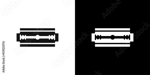 Razor blade icon Flat vector set outline