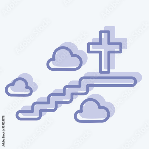 Icon Afterlife. related to Seath symbol. two tone style. simple illustration