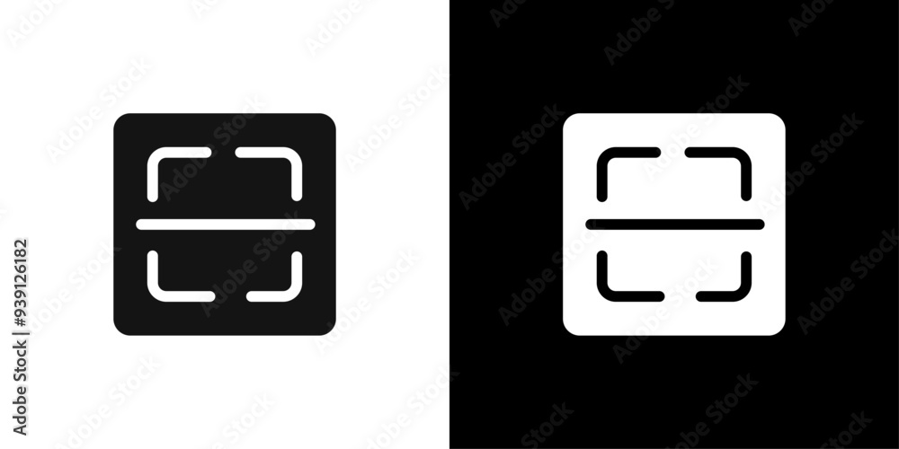 scan button icon Flat vector set outline scan button icon Flat vector set outline