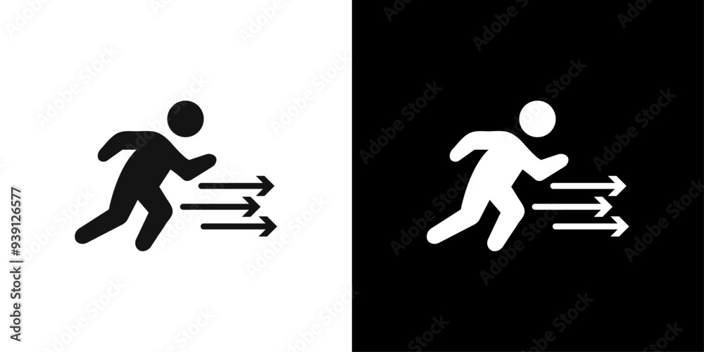 Sprint icon Flat vector set outline Sprint icon Flat vector set outline