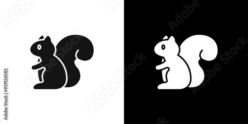 squirrel icon Flat vector set outline