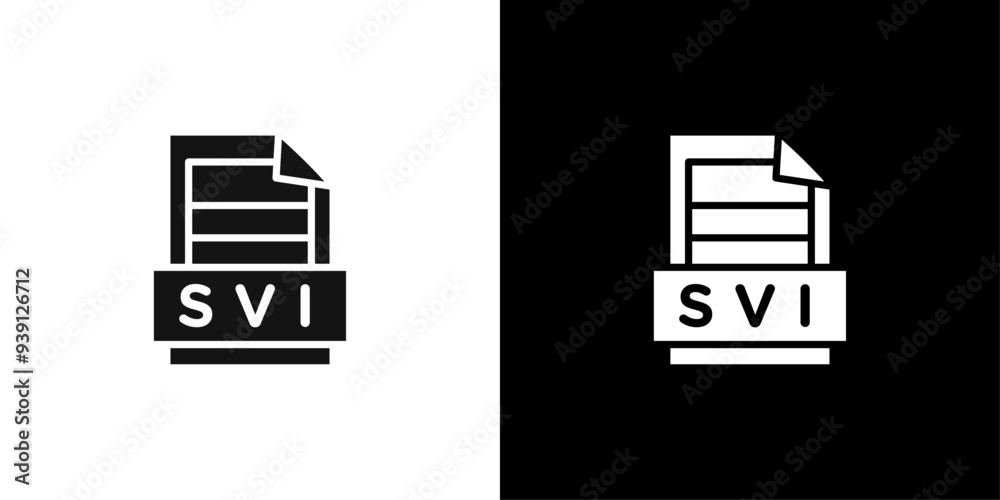 SVI File Document Icon Flat vector set outline SVI File Document Icon Flat vector set outline