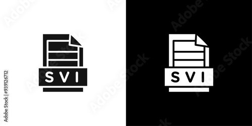 SVI File Document Icon Flat vector set outline