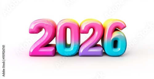 Happy New Year 2026 3D Text Effect