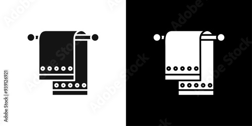 towel icon Flat vector set outline