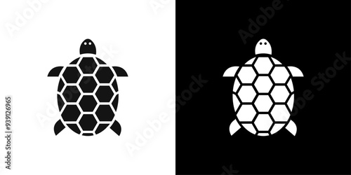 turtle icon Flat vector set outline