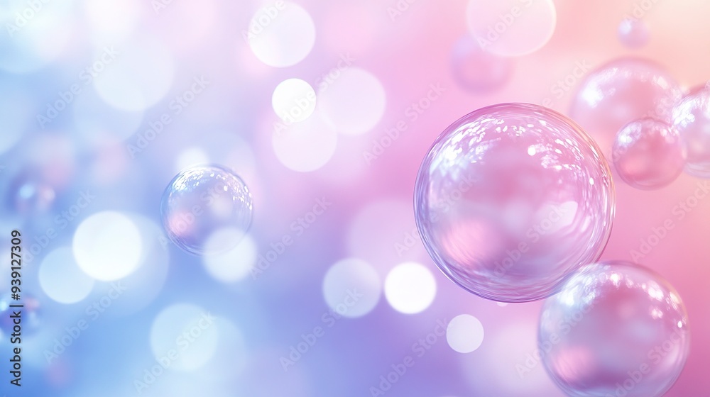 Soft focus light orbs in pastel hues with gentle bokeh effect, ideal for serene backgrounds, peaceful settings, calm wallpapers or subtle cover images. Generative ai