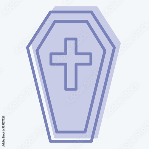 Icon Coffin. related to Seath symbol. two tone style. simple illustration