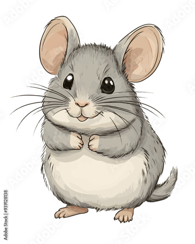 a cute happy chinchilla vector illustration