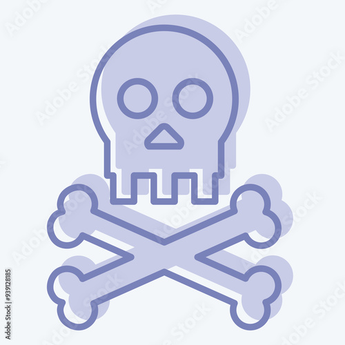 Icon Death. related to Seath symbol. two tone style. simple illustration
