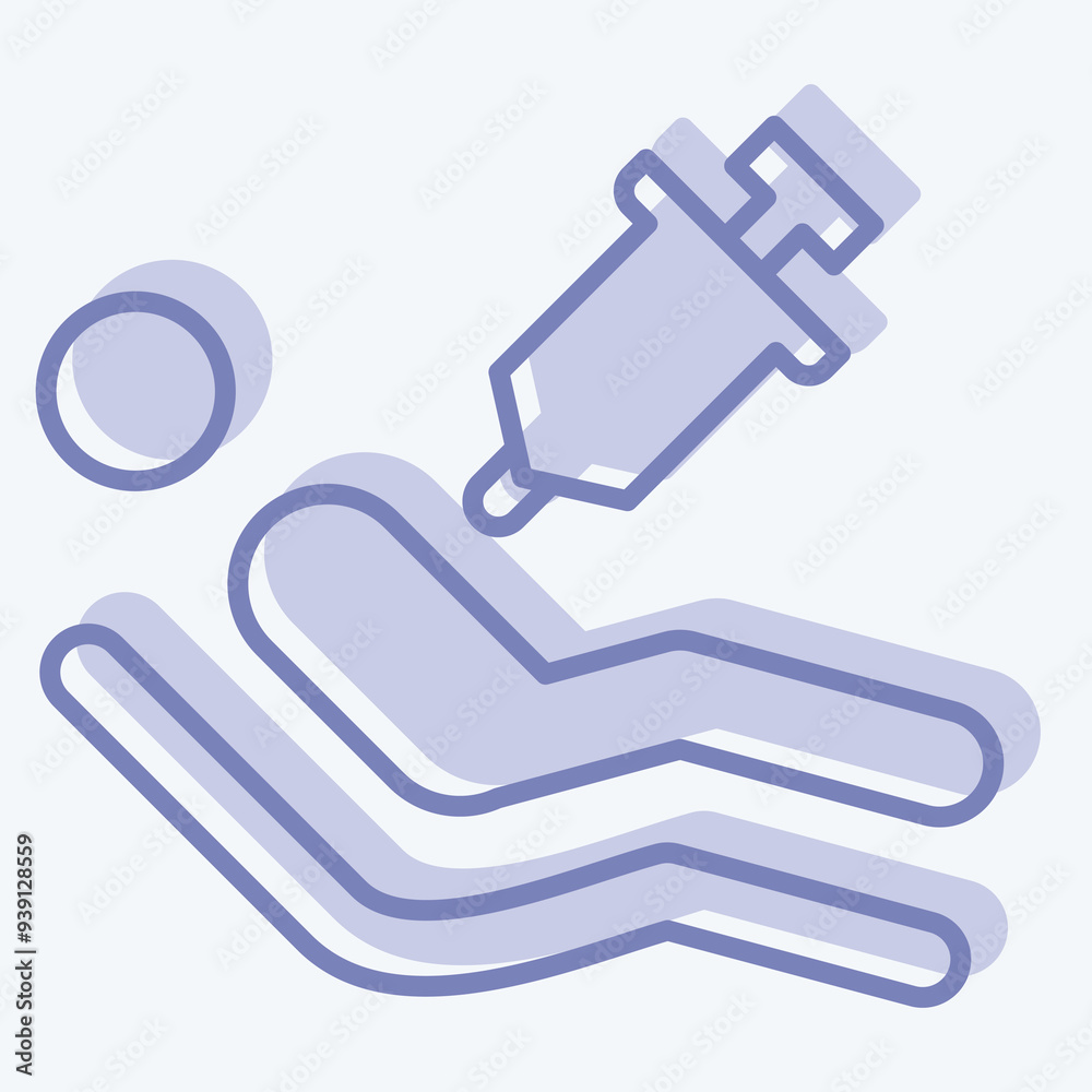 Icon Euthanasia. related to Seath symbol. two tone style. simple illustration Icon Euthanasia. related to Seath symbol. two tone style. simple illustration