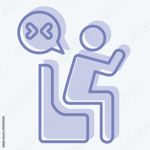 Icon Grief. related to Seath symbol. two tone style. simple illustration