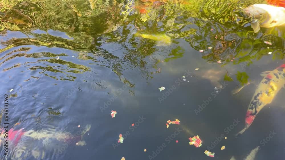Koi Fische in einem Teich.