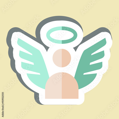 Sticker Angel. related to Seath symbol. simple illustration