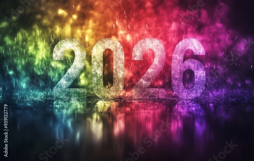 happy new year 2026 text effect