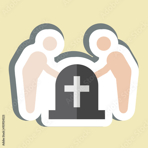 Sticker Funeral. related to Seath symbol. simple illustration