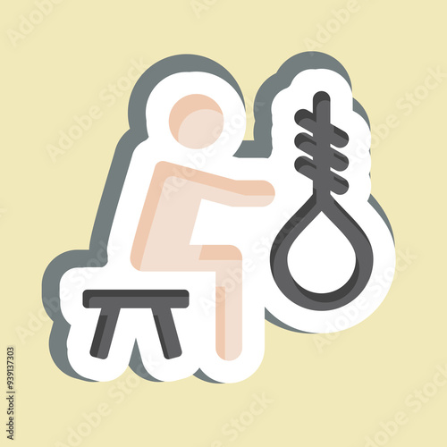 Sticker Suicide. related to Seath symbol. simple illustration