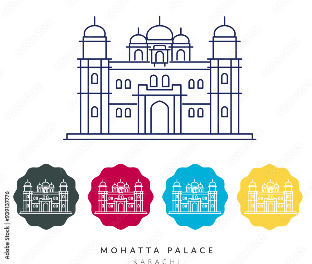 Mohatta Palace Museum - Karachi - Stock Illustration Mohatta Palace Museum - Karachi - Stock Illustration