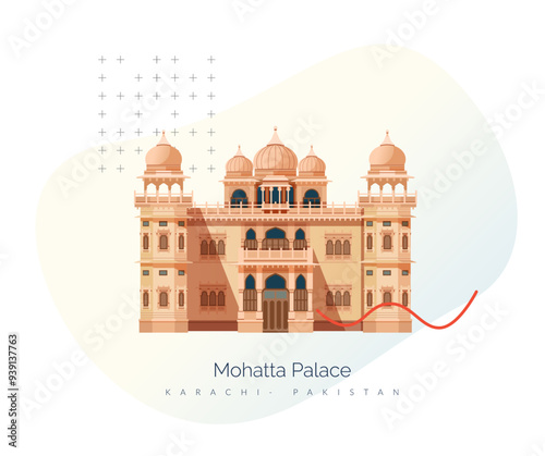 Mohatta Palace Museum - Karachi - Stock Illustration photo