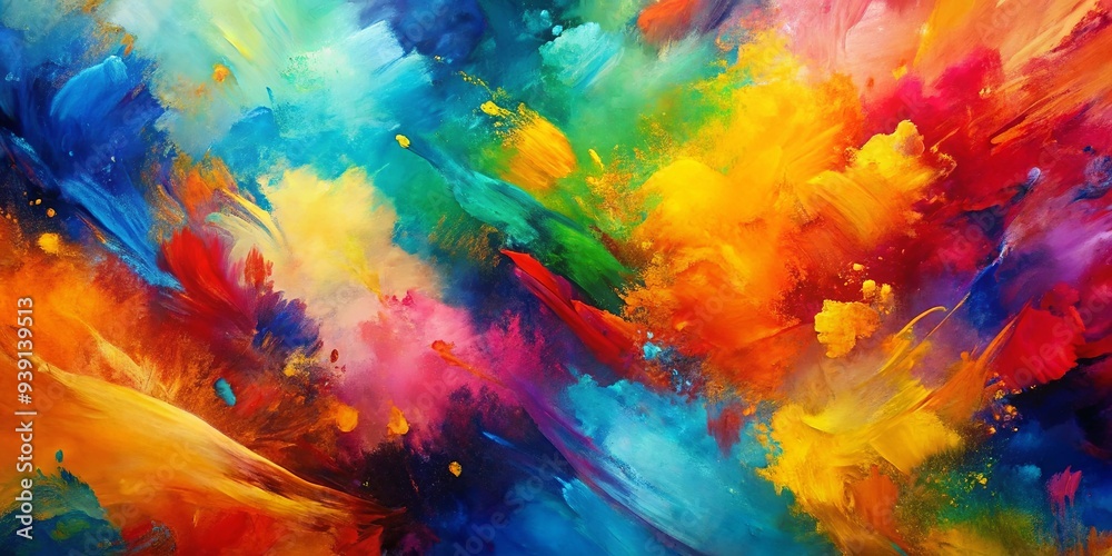 Vibrant abstract painting with bold colors and dynamic brush strokes depicting raw emotions Vibrant abstract painting with bold colors and dynamic brush strokes depicting raw emotions