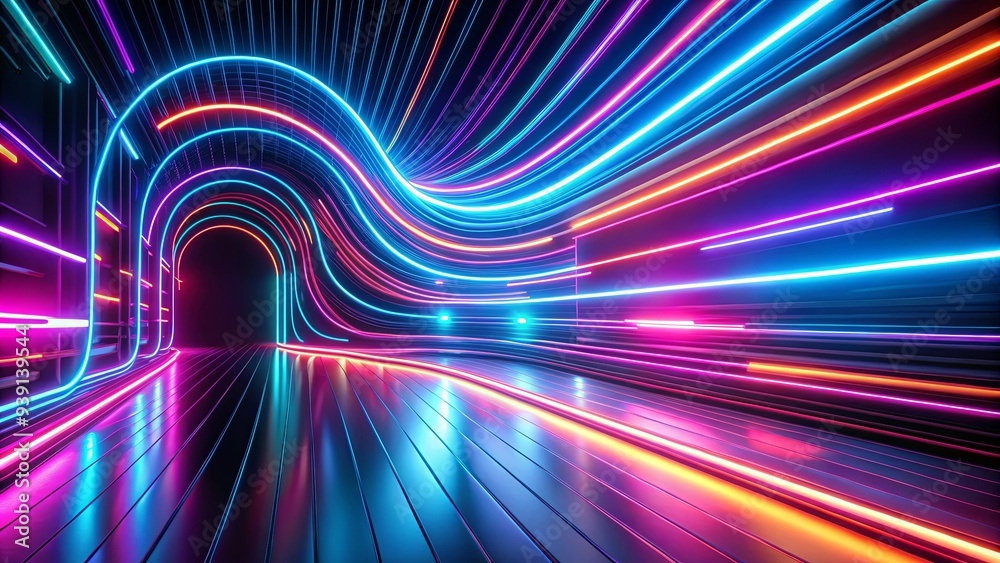 Futuristic neon streaks creating an energetic atmosphere Futuristic neon streaks creating an energetic atmosphere