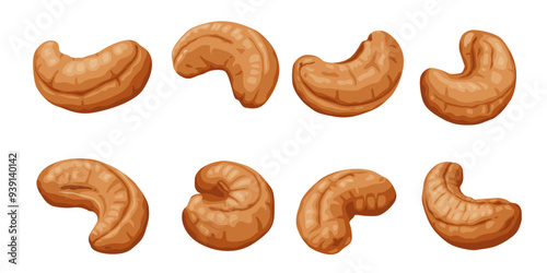 Vector product cashew nuts icon. Illustration of food cashew nuts in flat minimalism style.Vector eps 10. perfect for design elements