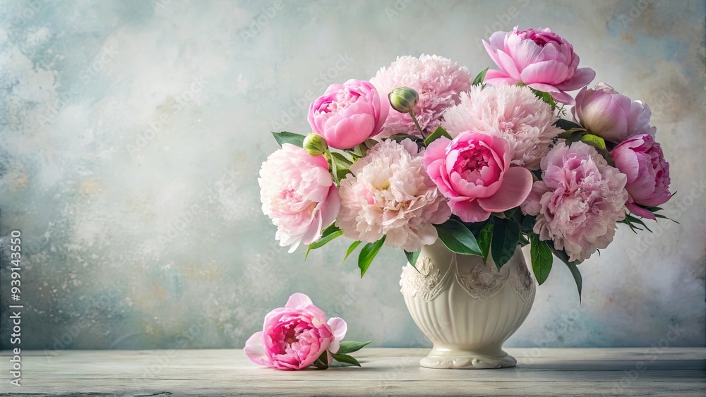 Elegant bouquet of peonies in a classic vase showcasing timeless beauty Elegant bouquet of peonies in a classic vase showcasing timeless beauty