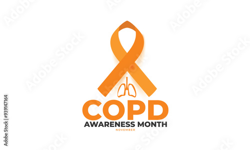 COPD Awareness Month. background, banner, card, poster, template. Vector illustration.
