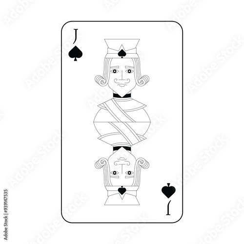 The playing card is the black jack of spades.