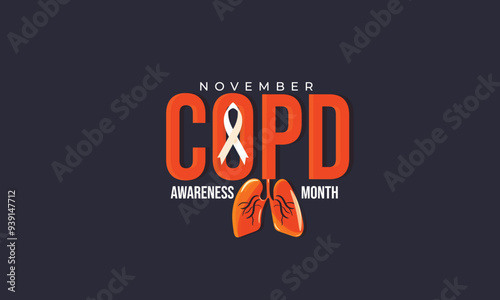 COPD Awareness Month. background, banner, card, poster, template. Vector illustration.