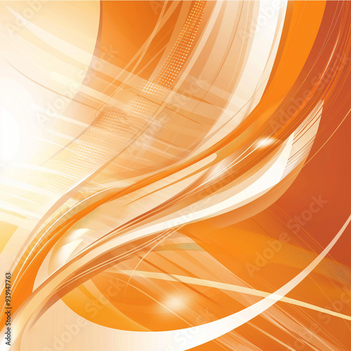 Bright Orange Abstract Background with Energetic Arrows and Swooshes