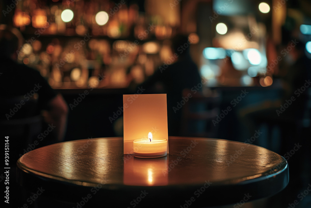 Cozy Candlelit Dinner Table in a Bar Cozy Candlelit Dinner Table in a Bar
