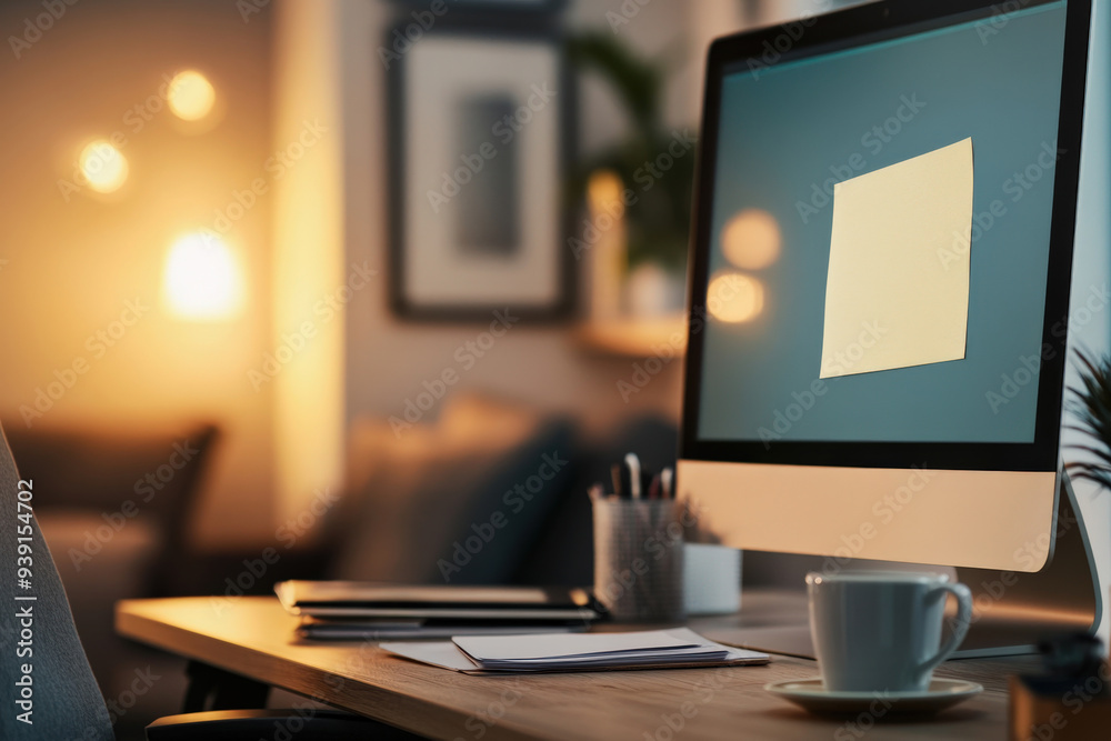 Cozy Evening Home Office Workspace Cozy Evening Home Office Workspace