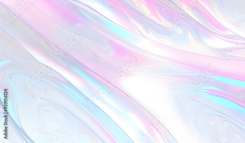 Holographic background seamless trendy iridescent light foil texture. Soft holographic pastel unicorn marble background pattern. Modern pearlescent blurry abstract swirl illustration. 